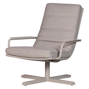 Fotoliu de grădină grej din metal/capitonat Coosa – WOOOD