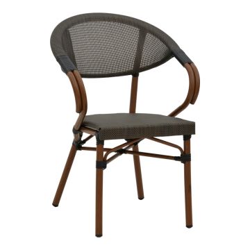 Scaun de gradina Isaia Gri - Negru 57x57x83 cm