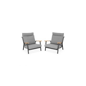 Set 2 fotolii DANDY lungime 97.5 latime 82.5 inaltime 80 antracit cu gri