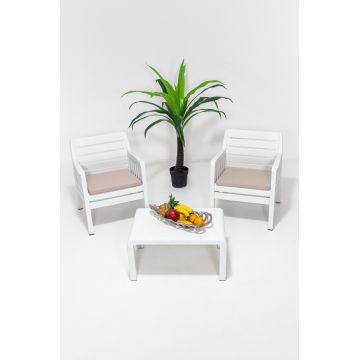 Set de gradina Lara 11S Takim Alb 66x79x65 cm