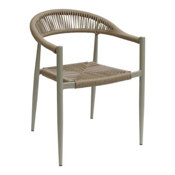 Fagen pakoworld fotoliu stivuitor Auriu aluminiu-rattan pe nuanta Naturala 56x60x78cm Fagen pakoworld fotoliu stivuitor Auriu aluminiu-rattan pe nuanta Naturala 56x60x78cm