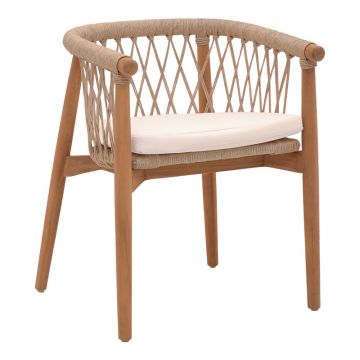 Fotoliu de gradina Abby Boho, Natural, 60x58x78 cm