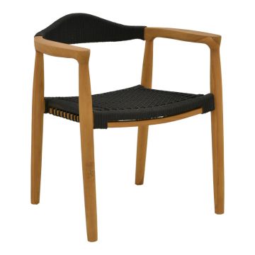 Fotoliu de gradina Ganny Boho, Negru, 59x56x71 cm