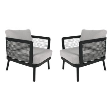 Fotoliu de grădină gri din metal Edinburgh Duo – Rojaplast