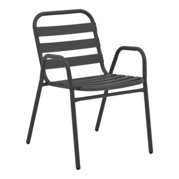 Fotoliu Sussie pachet pakoworld Gri inchis metalic cu lamele de aluminiu 45x62x76cm 62x45