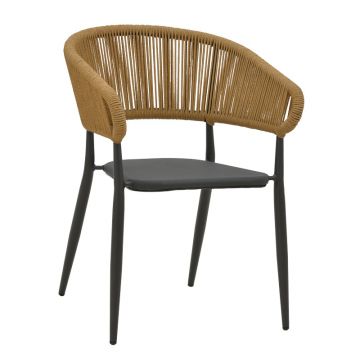 Scaun de aluminiu Raven empilabil cu cadru antracit din texMaron Natural 57x62x78cm 62x57