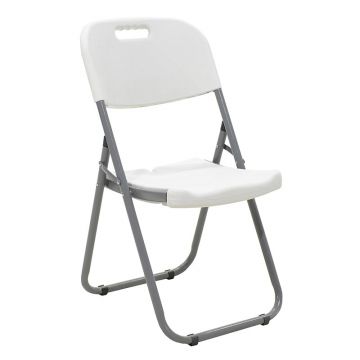 Scaun de camping pliabil comercial Edison pakoworld cu cadru metalic și armat de culoare alb