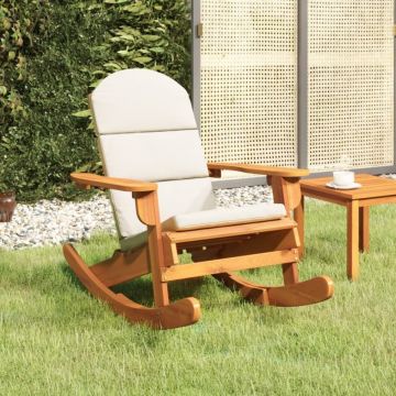 Scaun de grădină Adirondack cu perne, lemn masiv acacia