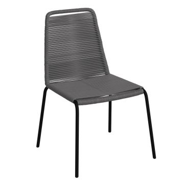 Scaun De Grădină in metal, plastic gri