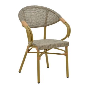 Scaun de gradina Isaia Gri - Negru 57x57x83 cm