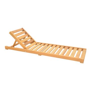 Scaun de plaja Specta din lemn de fag solid, Natural, 60x190x10 cm