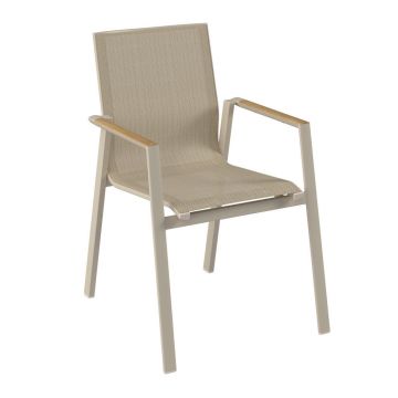 Scaun De Stivuit in lemn, metal, textil culoare natur