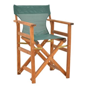 Scaun director Kompa din lemn de fag solid, nuca - Material textil verde Nexus 54x57