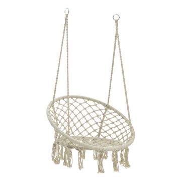 Scaun hamac Eventful pakoworld rope bej 82x82x133cm