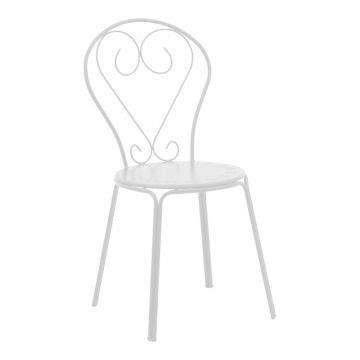 Scaun stivuibil Chari pakoworld metal alb 49x55x90cm