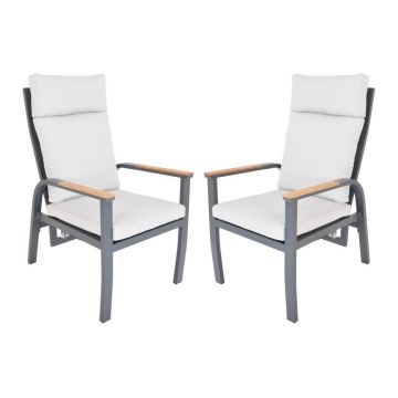 Scaune de grădină gri-deschis 2 buc. din metal Annecy Duo – Rojaplast