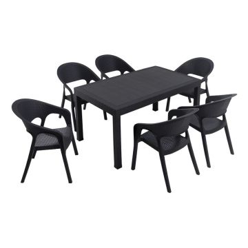 Set de dining pentru grădină gri antracit pentru 6 persoane Garden – Floriane Garden