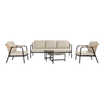 Set mobilier de grădină bej din aluminiu pentru 5 persoane Nice – Hartman Set mobilier de grădină bej din aluminiu pentru 5 persoane Nice – Hartman