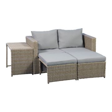 Set mobilier de grădină bej/maro deschis pentru 2 persoane Modular – Unique Furniture