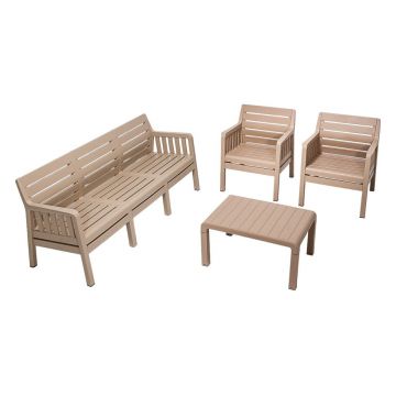 Set mobilier de grădină bej pentru 5 persoane Lara – Floriane Garden