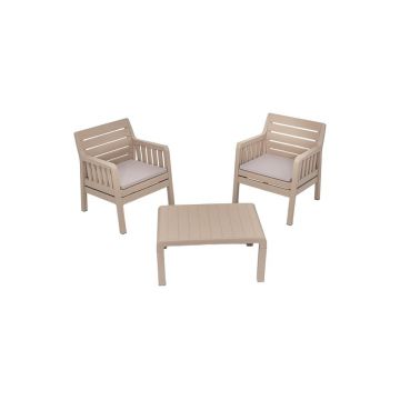 Set mobilier de grădină bej pentru două persoane Lara – Floriane Garden