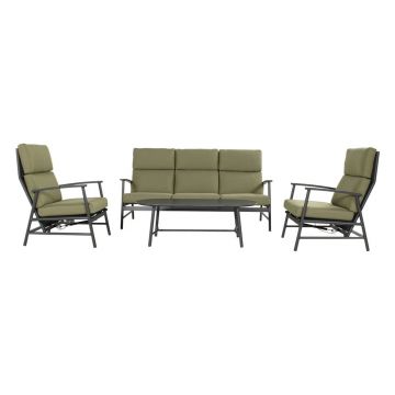 Set mobilier de grădină verde din aluminiu pentru 5 persoane Flora – Hartman