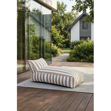 Sezlong Maris, Homla, 150x70x65 cm, poliester/spuma, alb/bej