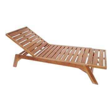 Sezlong Melop pakoworld lemn de tec in nuanta Naturala 200x70x35cm