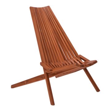 Sezlong pliabil lemn de tec Natural pakoworld 101x63x80cm