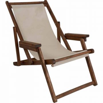 Sezlong Retto pakoworld fag masiv nuc-PVC de culoare off