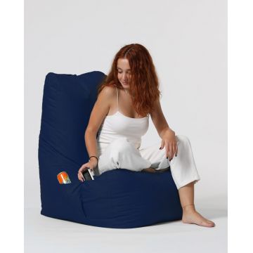 Taburet puf beanbag de gradina Diamond Albastru inchis