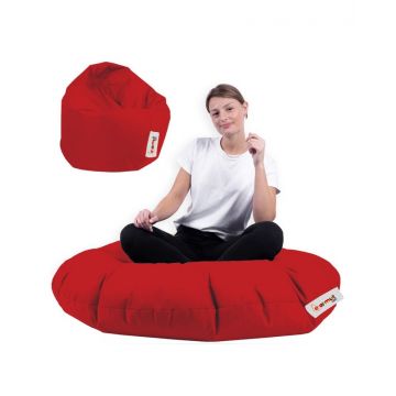 Taburet puf beanbag de gradina Iyzi Rosu