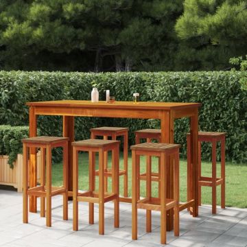 Taburete de bar, 6 buc., lemn masiv de acacia