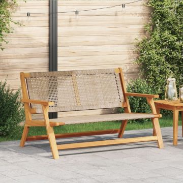 Bancă de grădină Bej 122x76x73,5 cm Lemn masiv de acacia