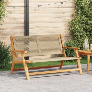 Bancă de grădină Bej 76x122x73 cm Lemn masiv de acacia