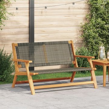 Bancă de grădină Gri 122x76x73,5 cm Lemn solid de acacia