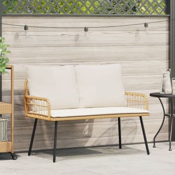Bancă de grădină Natural 114x64x78 cm din poliratan