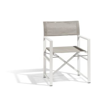 Scaun de grădină gri deschis din metal Alexa – Diphano