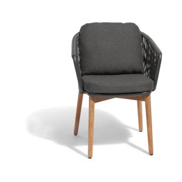 Scaun de grădină gri închis din lemn masiv/din metal Newport – Diphano