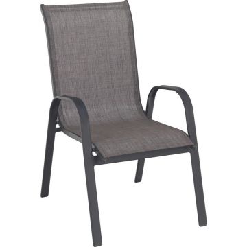 Scaun De Stivuit in metal, textil antracit, maro