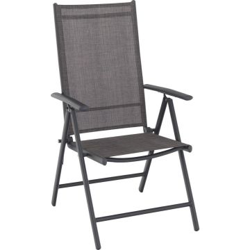 Scaun Pliant De Exterior in metal, textil antracit, maro