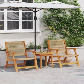 Scaune de grădină 2 buc Bej 67x77x73 cm Lemn solid de acacia