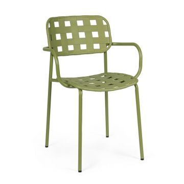 Scaune de grădină verzi 4 buc. din metal Clover – Bizzotto