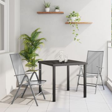 Set de dining de grădină 3 piese din oțel antracit