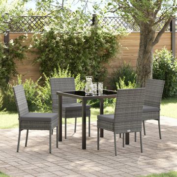 Set de Dining pentru Grădină 5 Piese Gri Ratan Poli