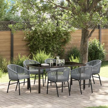 Set de dining pentru grădină , 7 piese Grey Poliratan