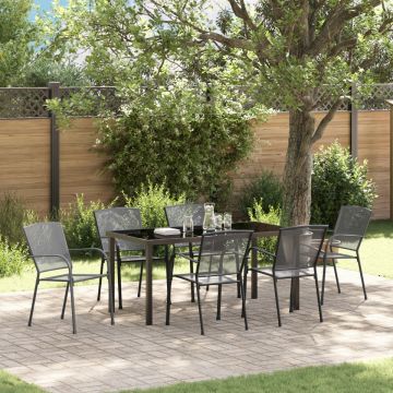Set de Dining pentru Grădină 7 Piese Oțel Antracit