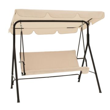 Balansoar de gradina Globo, Metal, Negru-Bej 170x110x153 cm