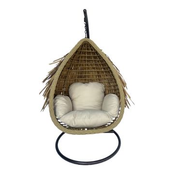 Balansoar Varur, Ratan, Bej, 120x105x195 cm