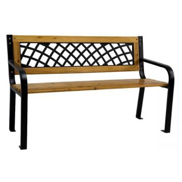 Bancă grădină Luna lemn/oțel/Pvc - 118x52x73 cm, Maprofi